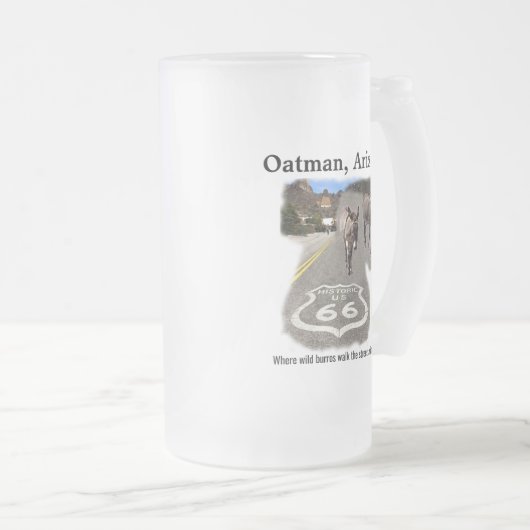 Route 66 Oatman Arizona Burros on the Street Matglas Bierpul (Voorkant rechts)