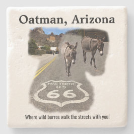 Route 66 Oatman Arizona Burros on the Street Stenen Onderzetter