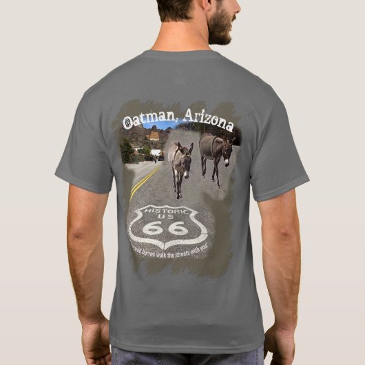 Route 66 Oatman Arizona Burros on the Street T-shirt (Achterkant)