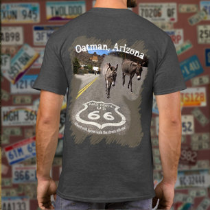 Route 66 Oatman AZ Burros On Street Back Design T-shirt