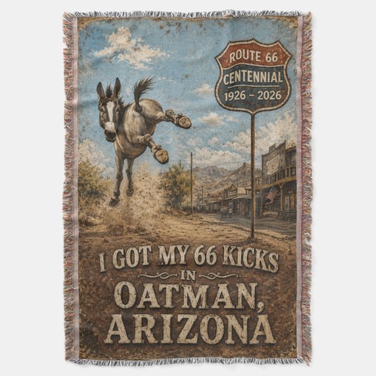 Route 66 Oatman Burro Westerse charme Deken (Voorkant Verticaal)