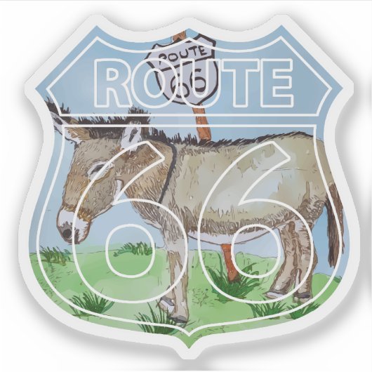 Route 66 Oatman Donkey Sticker (Voorkant)