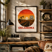 Route 66 Oklahoma olieveld Sunset Highway Poster