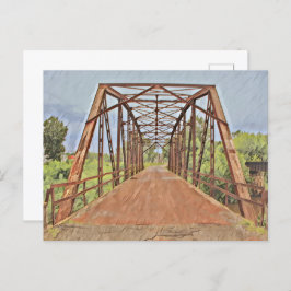 Route 66 Oklahoma Rock Creek Bridge Waterverf Briefkaart
