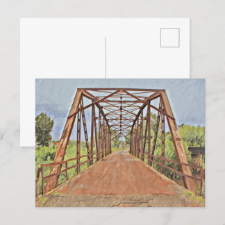 Route 66 Oklahoma Rock Creek Bridge Waterverf Briefkaart