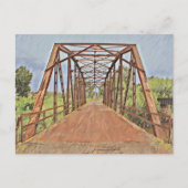 Route 66 Oklahoma Rock Creek Bridge Waterverf Briefkaart (Voorkant)