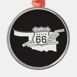 route 66 Oklahoma-sieraad Metalen Ornament