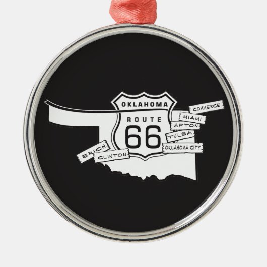 route 66 Oklahoma-sieraad Metalen Ornament (Voorkant)