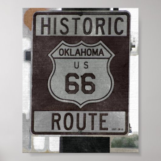 Route 66 Oklahoma Sign Poster (Voorkant)