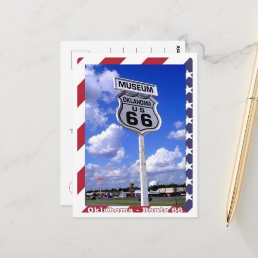 Route 66 - Oklahoma - Verenigde Staten - Briefkaart (Voorkant / Achterkant in situ)