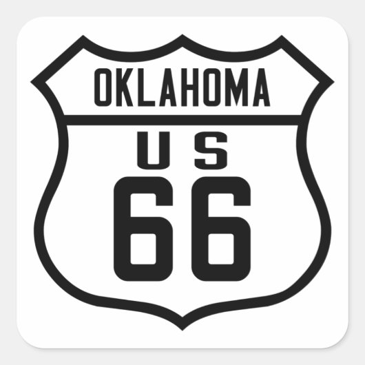 Route 66 - Oklahoma Vierkante Sticker (Voorkant)