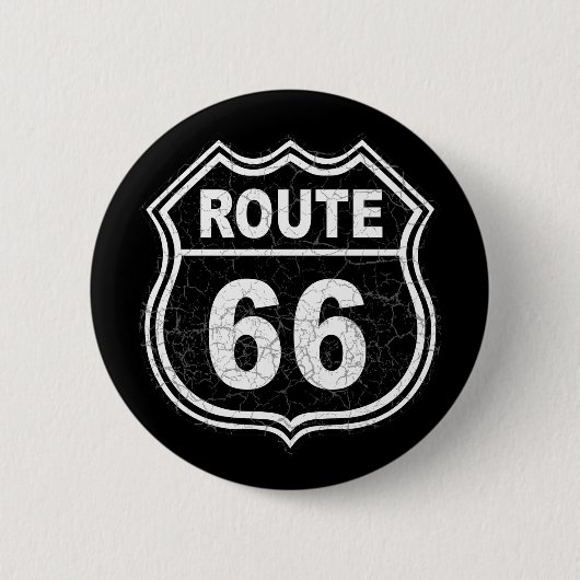 Route 66 Onderdruk Ronde Button 5,7 Cm (Voorkant)