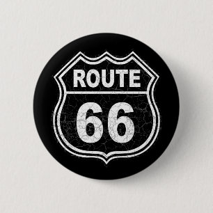 Route 66 Onderdruk Ronde Button 5,7 Cm