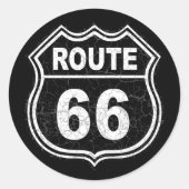 Route 66 Onderdruk Ronde Sticker (Voorkant)