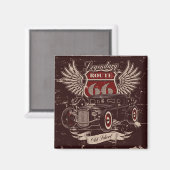 Route 66 Ontwerpmagneet Magneet (Voorkant / Achterkant)