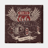 Route 66 Ontwerpmagneet Magneet (Voorkant)