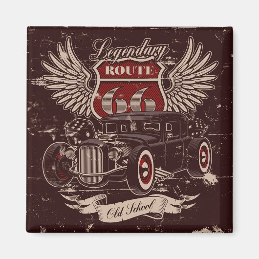 Route 66 Ontwerpmagneet Magneet (Voorkant)