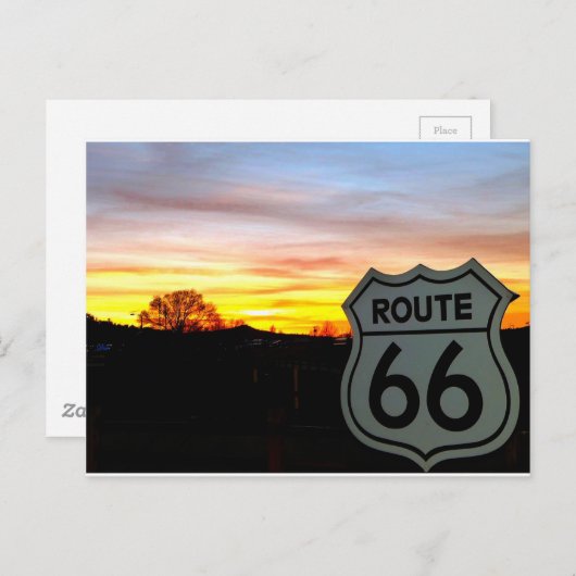 Route 66 op Sunset Briefkaart (Voorkant / Achterkant)