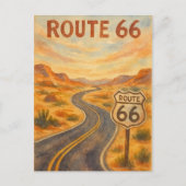 Route 66  Open Road Retro Desert Briefkaart (Voorkant)