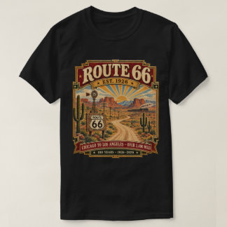 Route 66 Opgericht 1926 Vintage Eeuwfeest T-shirt