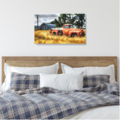 Route 66 Ophalen van Waterverf van vrachtwagens Ku Canvas Afdruk (Insitu (Slaapkamer))