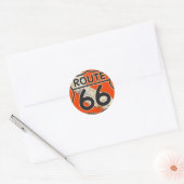 Route 66 Oranje Californië Ronde Sticker (Envelop)