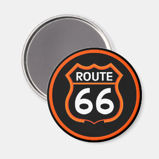 Route 66 Oranje en Zwarte Logo Magneet