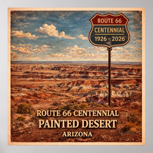 Route 66 Painted Desert Arizona Poster (Voorkant)