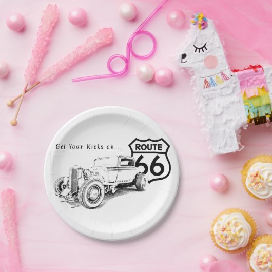 Route 66 Papieren Bord (Feest)