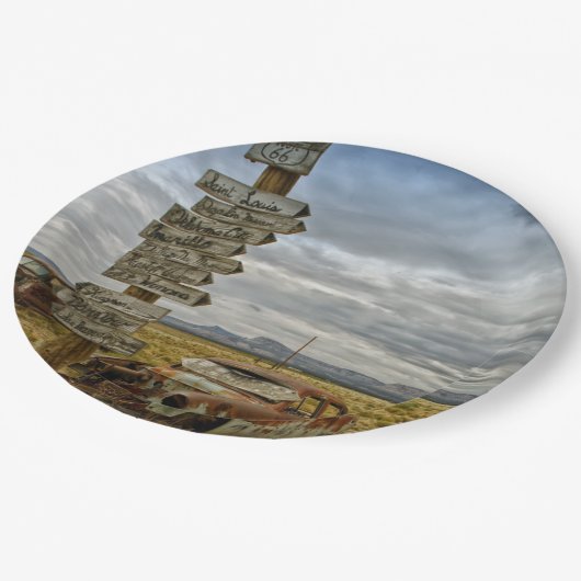 route 66 papieren bordje (Gekanteld)