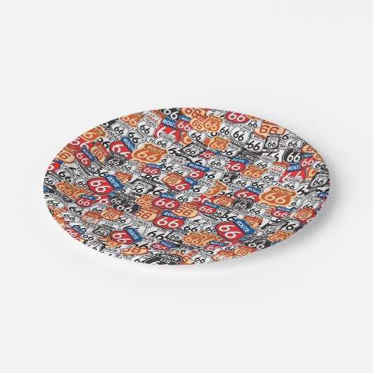 Route 66 papieren bordje (Gekanteld)