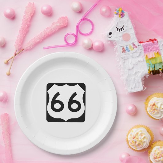 Route 66 papieren bordje (Feest)