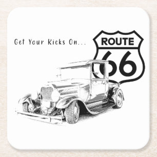 Route 66 Papieren Onderzetter