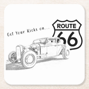 Route 66 Papieren Onderzetter