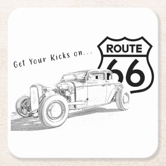 Route 66 Papieren Onderzetter (Voorkant)