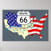 Route 66 poster (Voorkant)