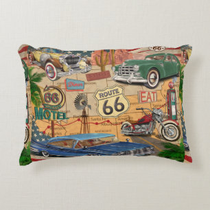 Route 66 poster. Accent Kussen