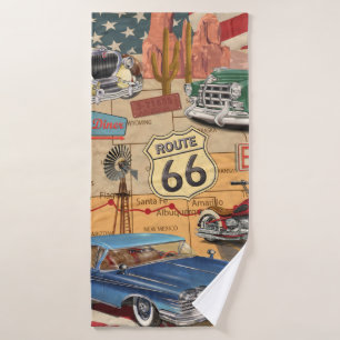 Route 66 poster. Badhanddoek