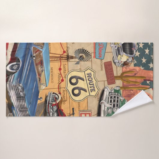  Route 66 poster. Badhanddoek (Badhanddoek)