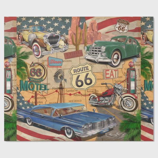  Route 66 poster. Cadeaupapier (Vlak)