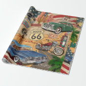  Route 66 poster. Cadeaupapier (Uitgerold)