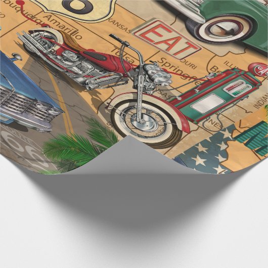  Route 66 poster. Cadeaupapier (Hoek)