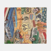  Route 66 poster. Fleece Deken (Voorkant (Horizontaal))