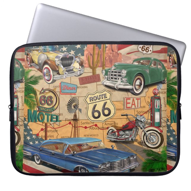  Route 66 poster. Laptop Sleeve (Voorkant)