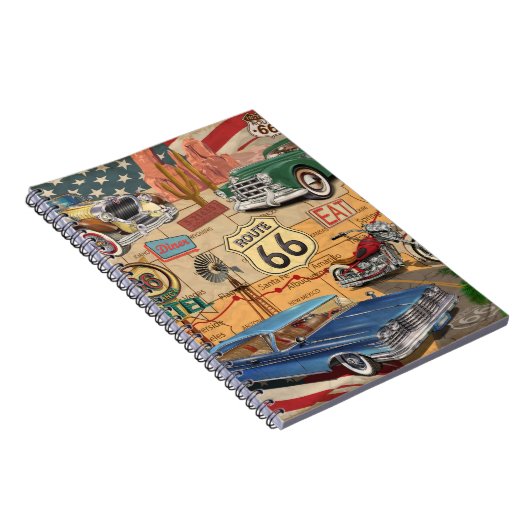  Route 66 poster. Notitieboek (Rechterzijde)