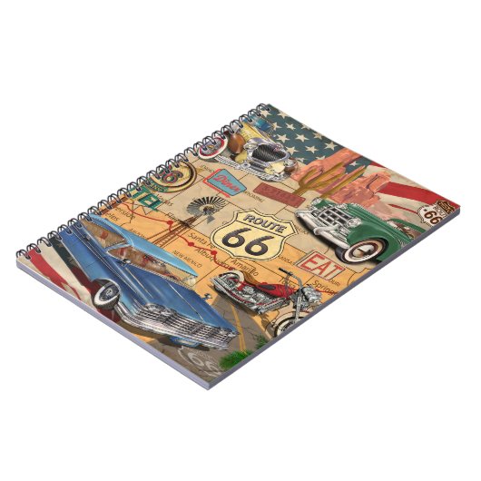 Route 66 poster. Notitieboek (Linkerzijde)