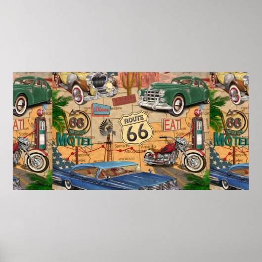  Route 66 poster. Poster (Voorkant)