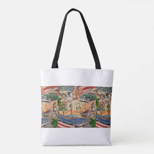  Route 66 poster. Tote Bag (Achterkant)