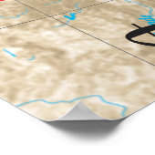 Route 66 Poster van de Kaart (Hoek)