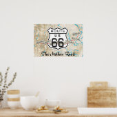 Route 66 Poster van de Kaart (Keuken)
